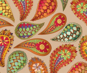 Set of paisley pattern Seamless vector 02