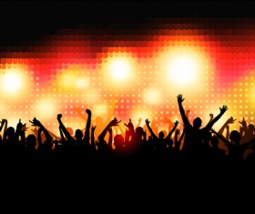 Set of People at a party Silhouettes vector 01