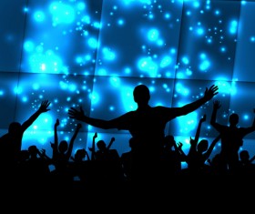 Set of People at a party Silhouettes vector 04