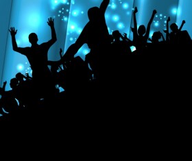 Set of People at a party Silhouettes vector 05