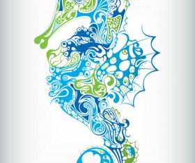 Set of cute sea animals vector 03