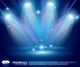 Set of Blue Spotlights background vector 01