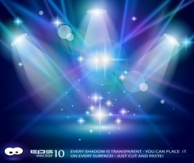 Set of Blue Spotlights background vector 02