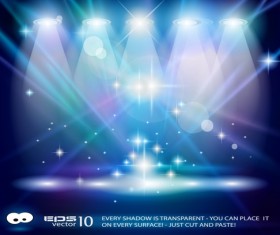 Set of Blue Spotlights background vector 05