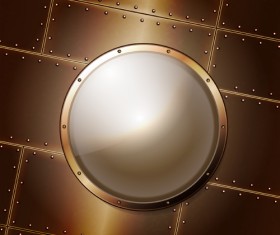 Steel porthole elements vector background 05