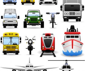 Different Traffic Tool elements vector 03