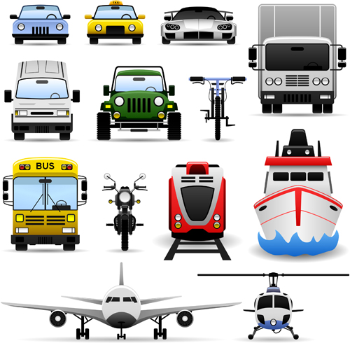Different Traffic Tool elements vector 03