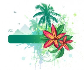 Tropical elements backgrounds vector 01