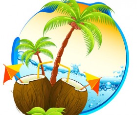 Tropical elements backgrounds vector 03
