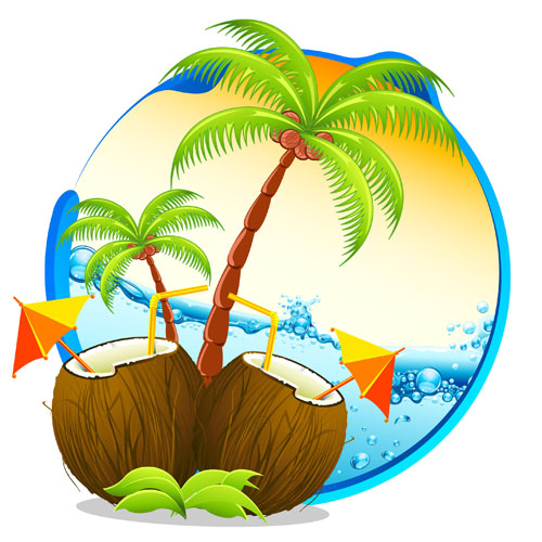 Tropical elements backgrounds vector 03