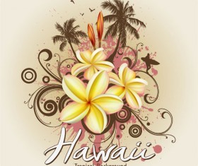 Tropical elements backgrounds vector 04