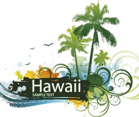 Tropical elements backgrounds vector 05