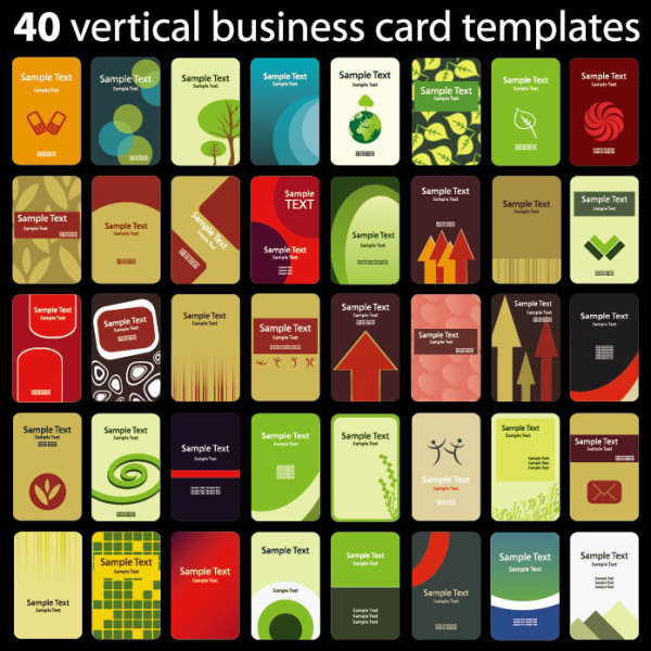 Set Of 40 Vertical Business Card Templates Vector 02 Free Download