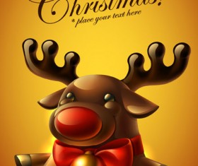 Cute Christmas elements cards vector 03