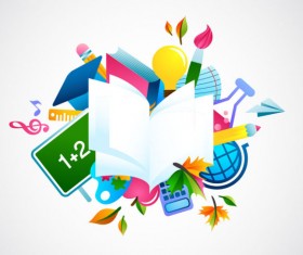 School design elements background vector 01