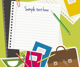 School design elements background vector 02