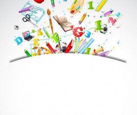 School design elements background vector 05