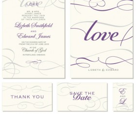 Elements of Vintage lace cards vector 02