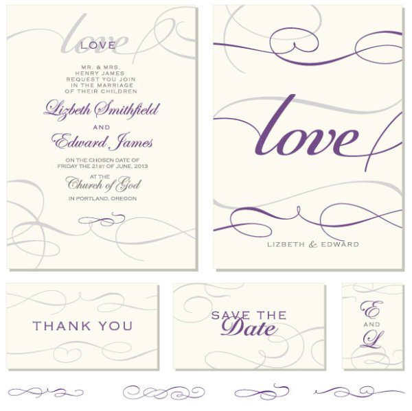 Elements of Vintage lace cards vector 02