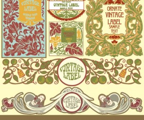 Set of vintage items label art vector 02