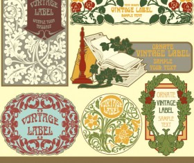 Set of vintage items label art vector 03