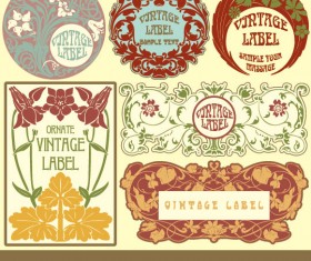 Set of vintage items label art vector 05