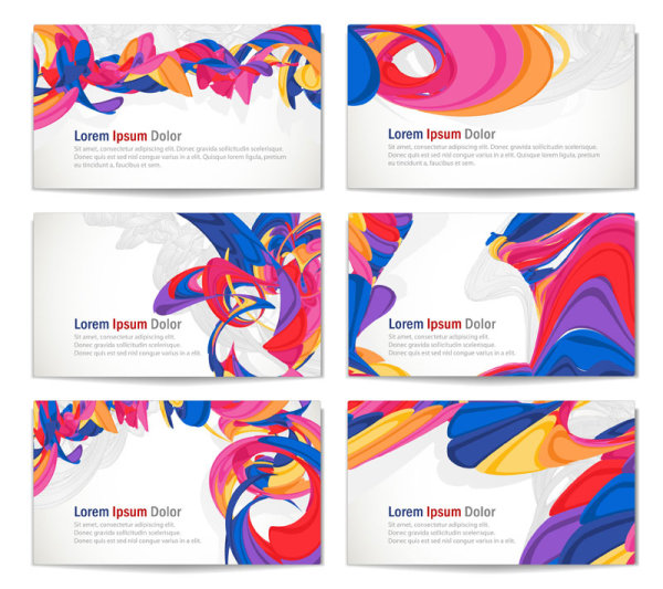 Colorful Abstract cards vector Graphics 01