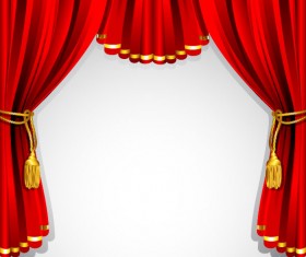 Red curtain elements vector background 02