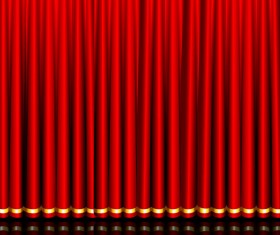 Red curtain elements vector background 03