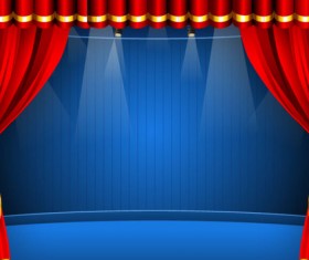 Red curtain elements vector background 04