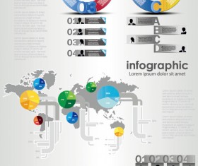 Set of chart and Infographics design elements vector 03