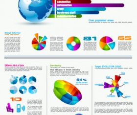 Set of chart and Infographics design elements vector 05