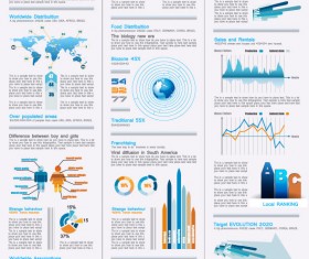 Set of chart and Infographics design elements vector 06