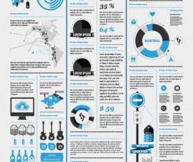 Set of chart and Infographics design elements vector 07