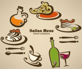 Hand drawn of food elements vector 03