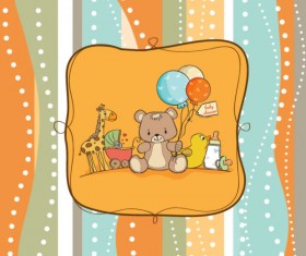 cute cartoon baby cards vector graphics 02