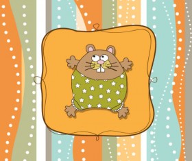 cute cartoon baby cards vector graphics 06