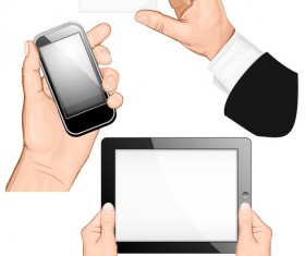 Various multi-touch gestures for tablets and smartphones vector 02