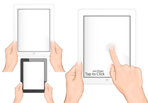 Various multi-touch gestures for tablets and smartphones vector 03
