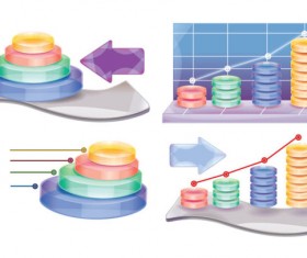 3D Business infographics vector graphics