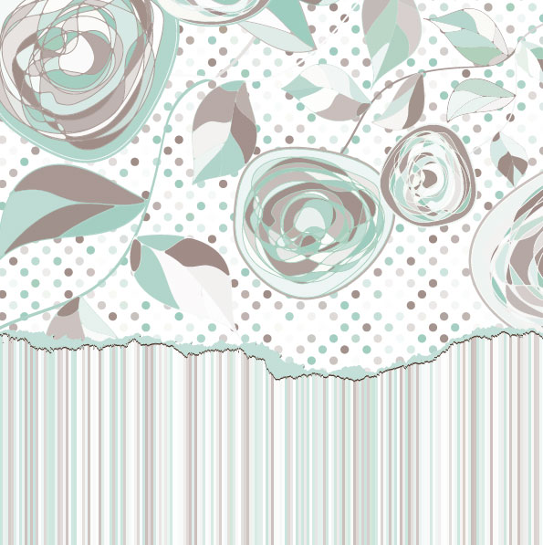 Hand drawn Floral and paper of background vector 02