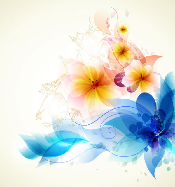 Brilliant Floral colorful background vector 01