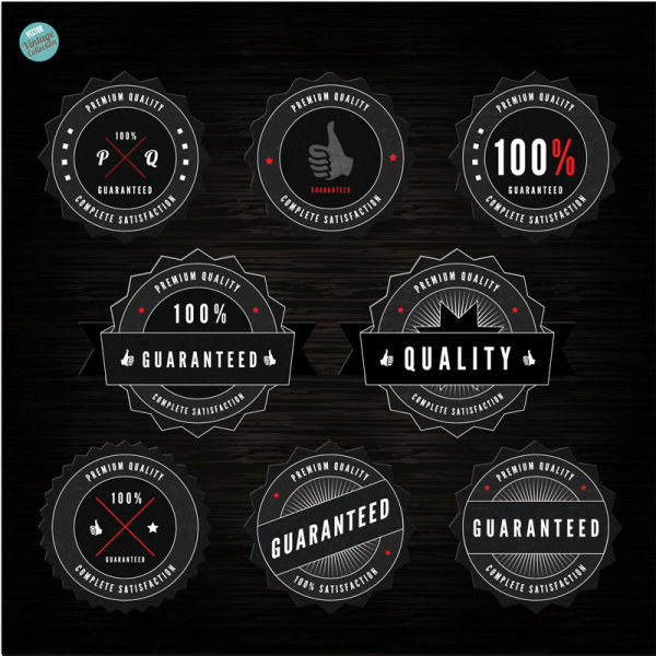 black label of Quality and guaranteed vector 03