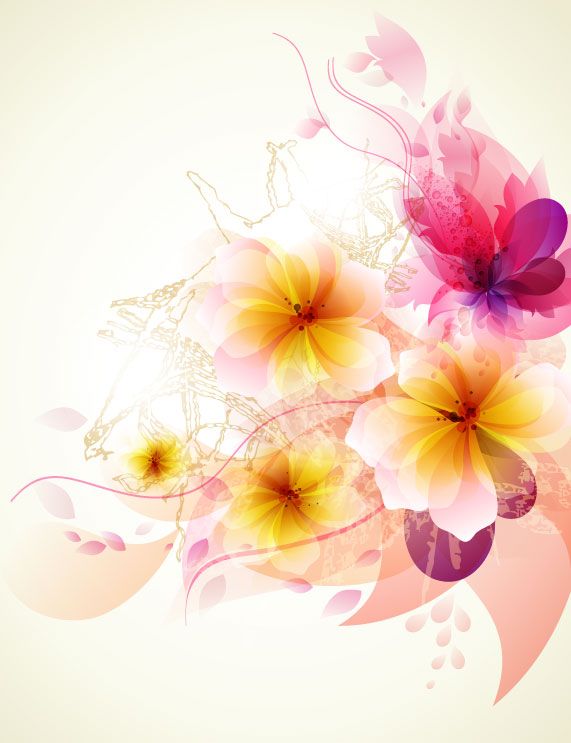 Brilliant Floral colorful background vector 02