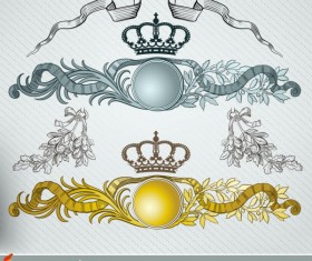 Elements of Retro Decoration Pattern Borders vector 03