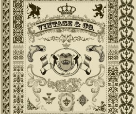 Elements of Retro Decoration Pattern Borders vector 04