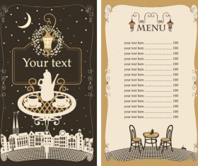 Set of cafe and restaurant menu cover template vector 05