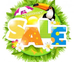 Sale elements in the summer vector graphics 01