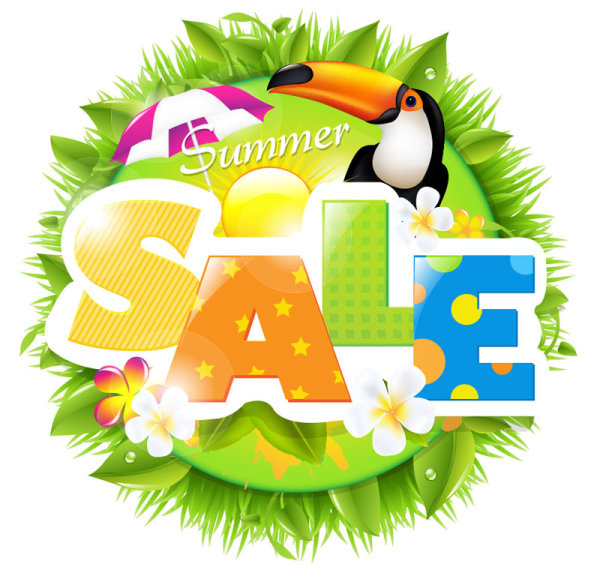 Sale elements in the summer vector graphics 01