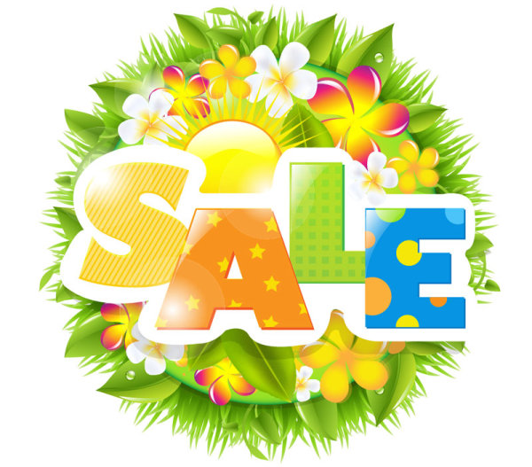 Sale elements in the summer vector graphics 02